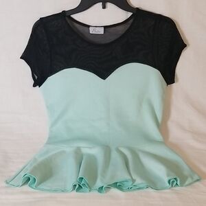 Flair Mint Ruffle Bottom‎ Sleeveless Blouse